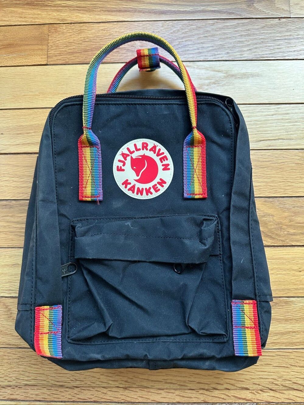 Fjallraven Kanken Rainbow Mini Backpack Black